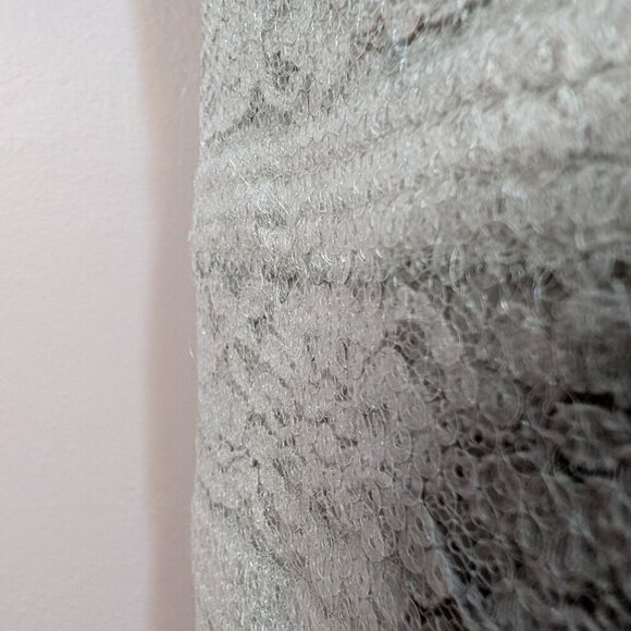 NEW Donna Ricco Knee-Length Sheath Dress, Cap Sleeve Taupe Lace & Sequin Overlay - Picture 9 of 15